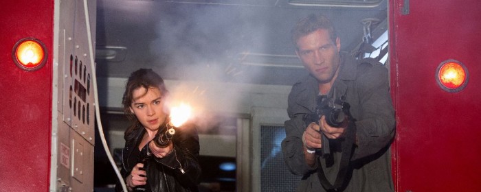 Jai Courtney and Emilia Clarke in Terminator Genisys (2015)